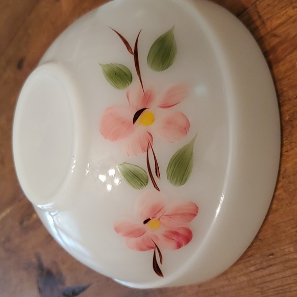 Fire king 6" peach blossom 6" mixing bowl set of 2 - Picture 3 of 11